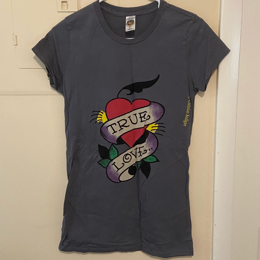 Ed Hardy Grey True/Love Tee NWOT